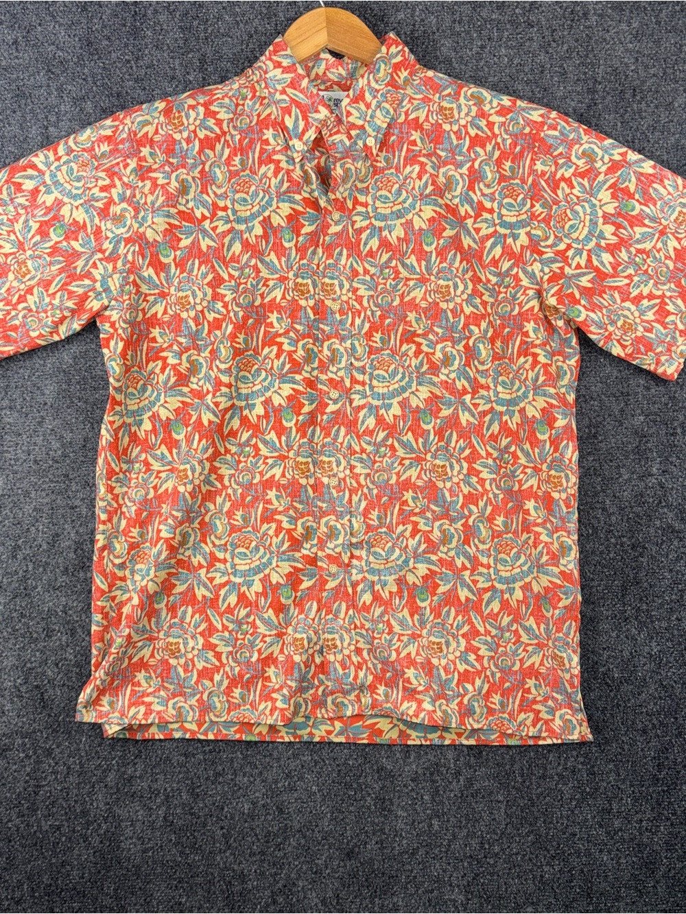Vintage Reyn Spooner Reverse Print Hawaiian Shirt Mens M Floral Made in Hawaii
